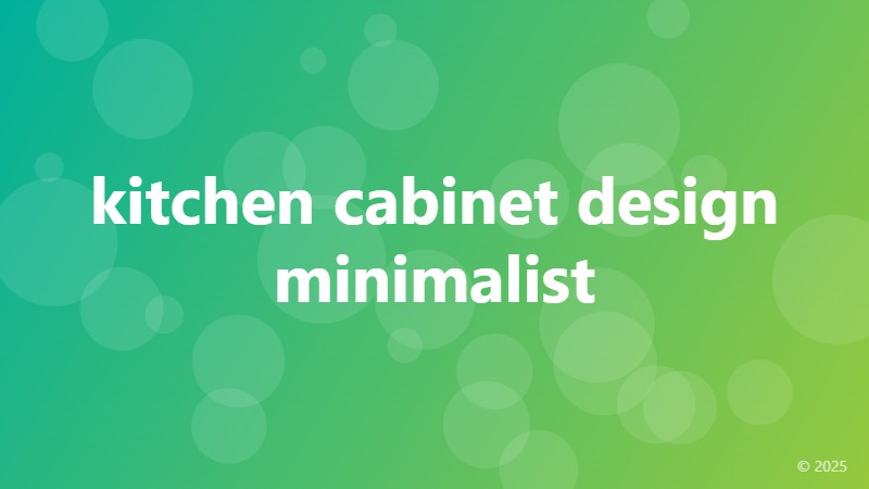 kitchen cabinet design minimalist