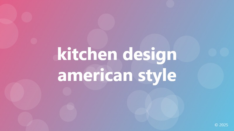 kitchen design american style