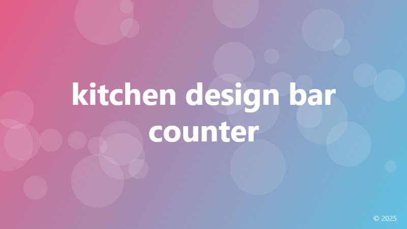 kitchen design bar counter