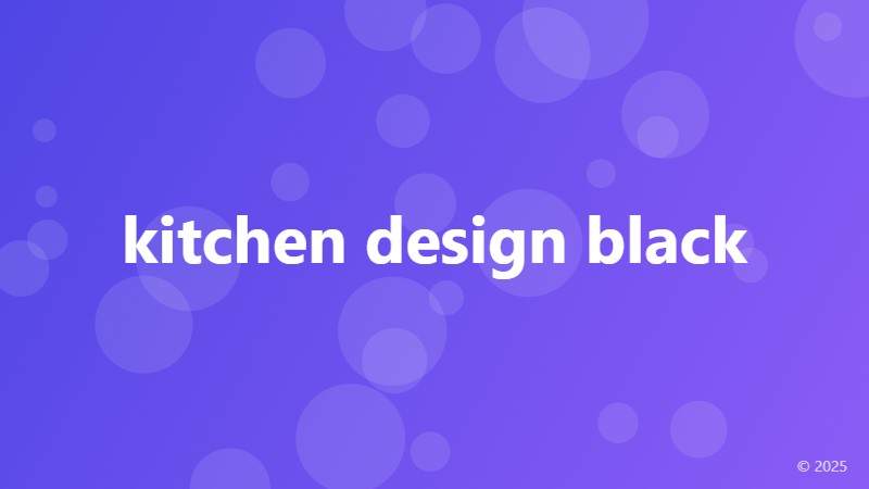 kitchen design black