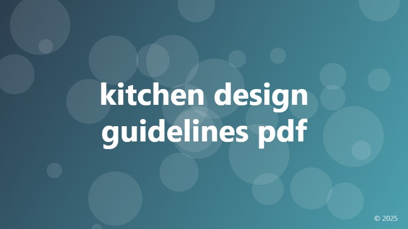 kitchen design guidelines pdf