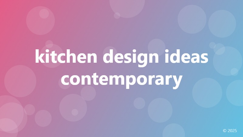 kitchen design ideas contemporary