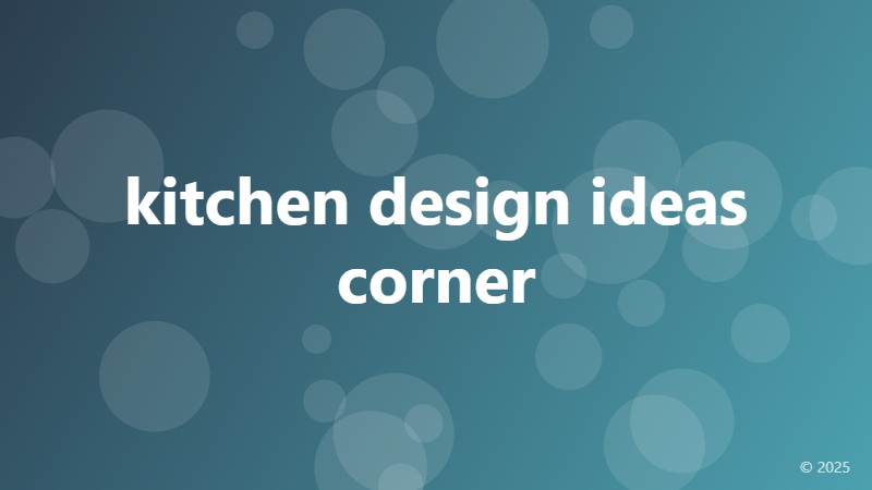 kitchen design ideas corner