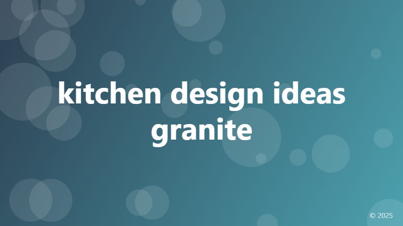 kitchen design ideas granite