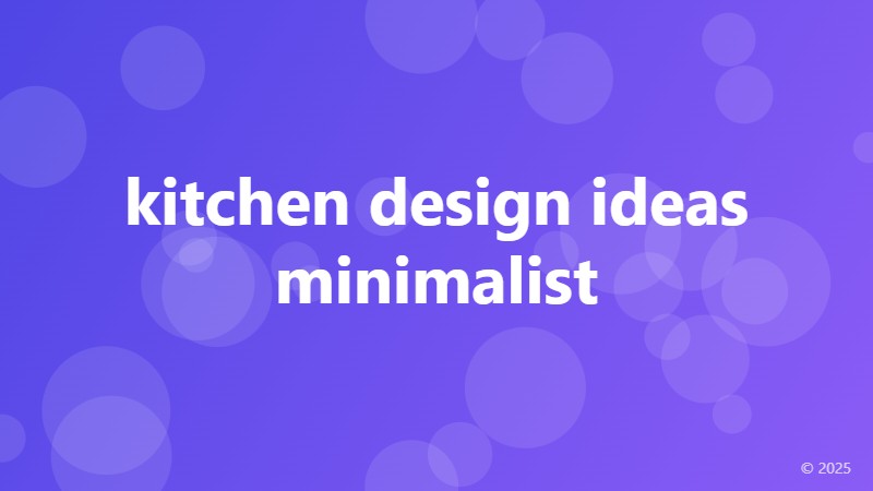 kitchen design ideas minimalist