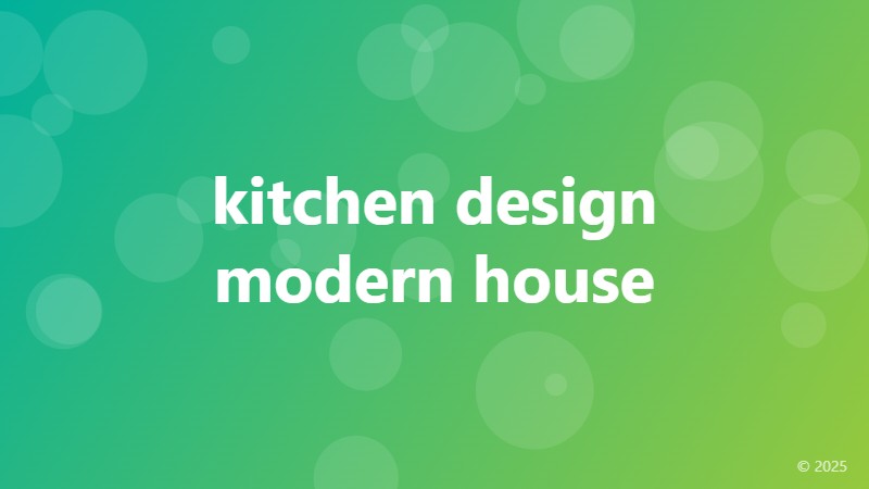 kitchen design modern house