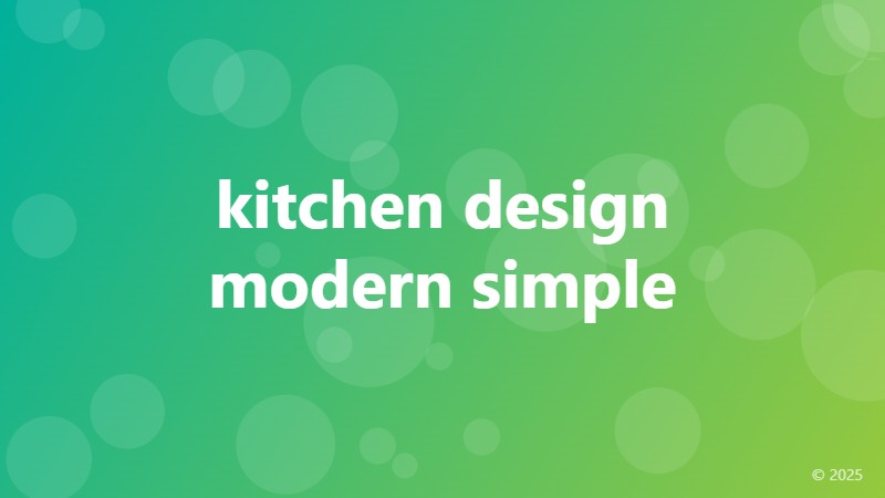 kitchen design modern simple