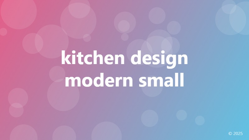 kitchen design modern small