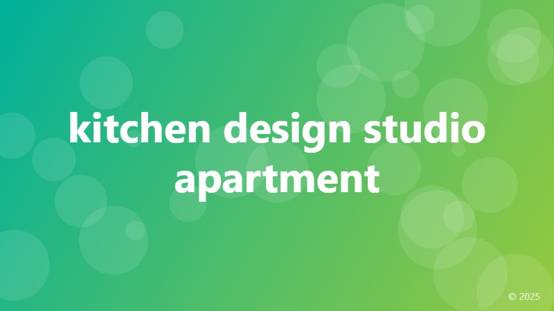 kitchen design studio apartment