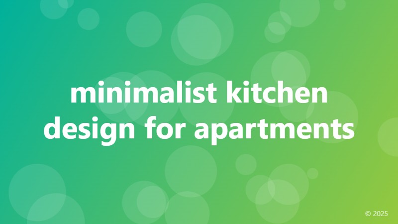 minimalist kitchen design for apartments