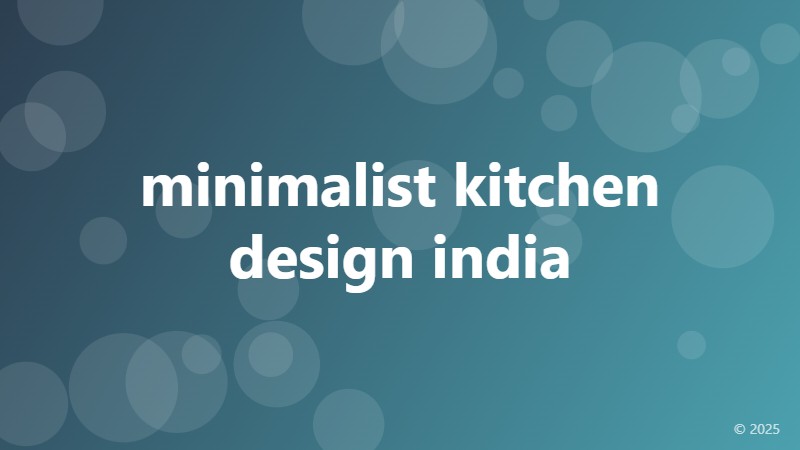 minimalist kitchen design india