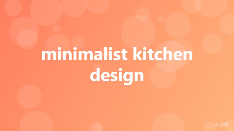 minimalist kitchen design